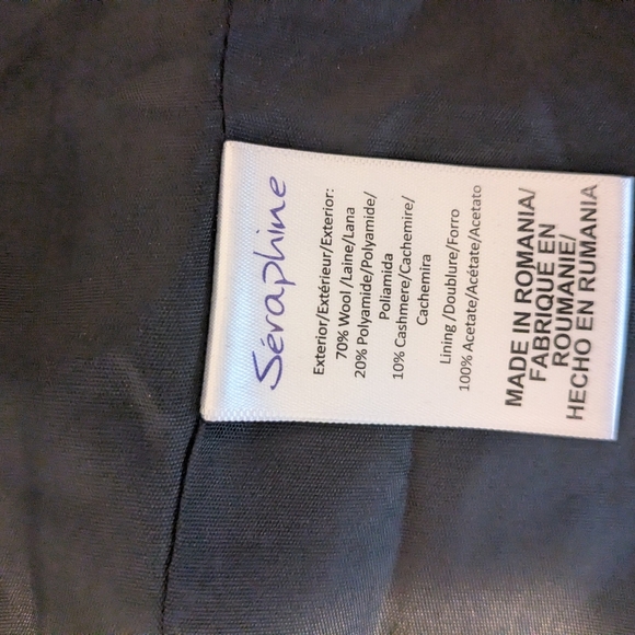 Seraphine Clarence Black Maternity Wrap Wool/Cashmere Blend Coat 6 (flexible) - Picture 5 of 5